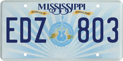 MS license plate EDZ803