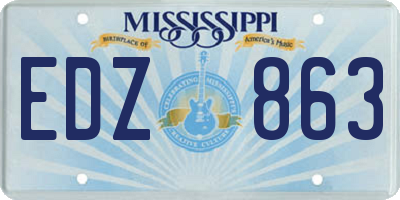 MS license plate EDZ863
