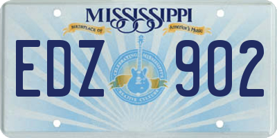 MS license plate EDZ902