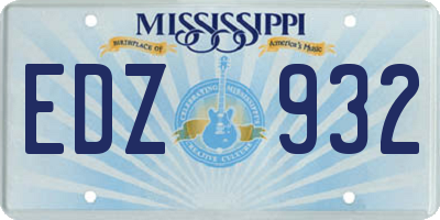 MS license plate EDZ932