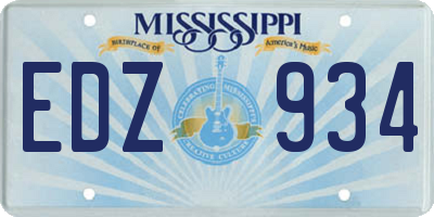MS license plate EDZ934