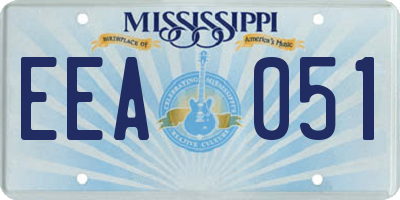 MS license plate EEA051