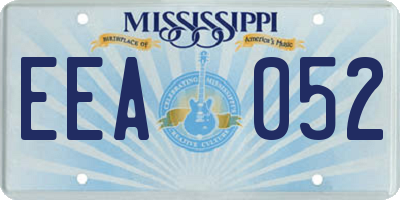 MS license plate EEA052