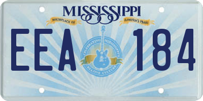 MS license plate EEA184