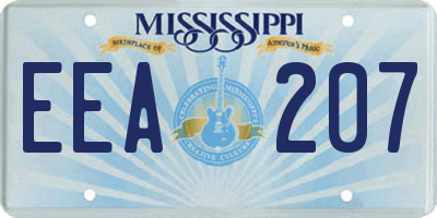 MS license plate EEA207