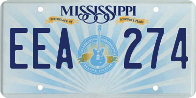 MS license plate EEA274