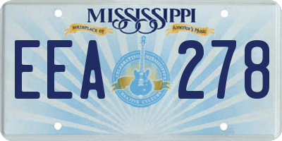MS license plate EEA278