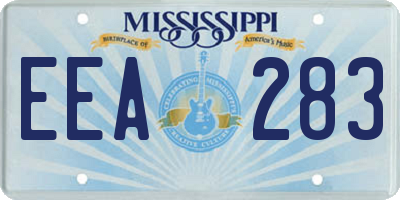 MS license plate EEA283