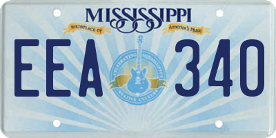 MS license plate EEA340