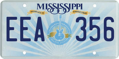 MS license plate EEA356