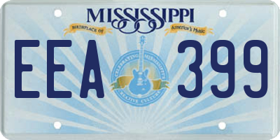 MS license plate EEA399
