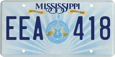 MS license plate EEA418