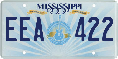 MS license plate EEA422