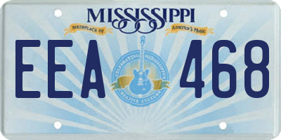 MS license plate EEA468