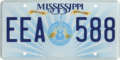 MS license plate EEA588