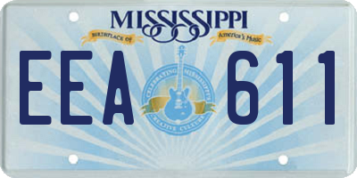 MS license plate EEA611