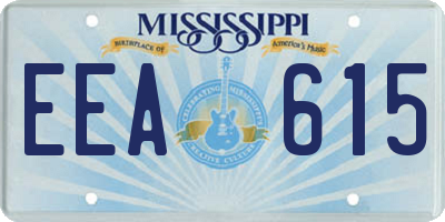 MS license plate EEA615