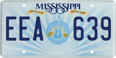 MS license plate EEA639