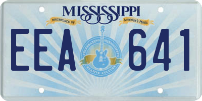 MS license plate EEA641