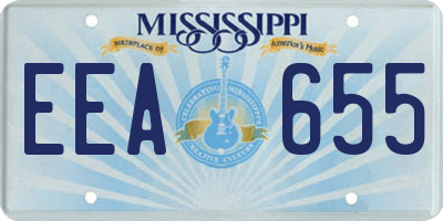 MS license plate EEA655