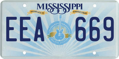 MS license plate EEA669