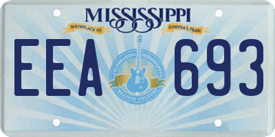 MS license plate EEA693
