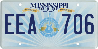 MS license plate EEA706