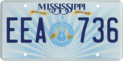 MS license plate EEA736