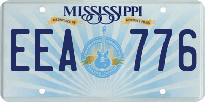 MS license plate EEA776