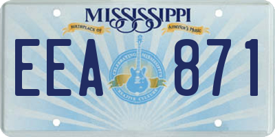 MS license plate EEA871