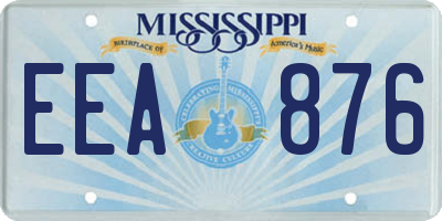 MS license plate EEA876