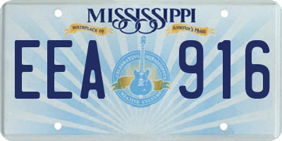 MS license plate EEA916