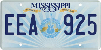 MS license plate EEA925