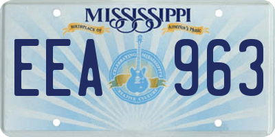 MS license plate EEA963