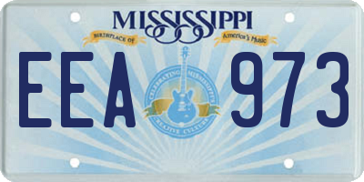 MS license plate EEA973