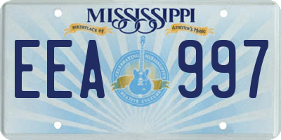 MS license plate EEA997