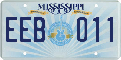 MS license plate EEB011