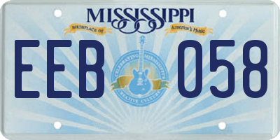 MS license plate EEB058