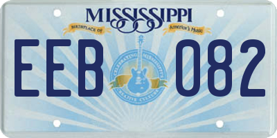 MS license plate EEB082
