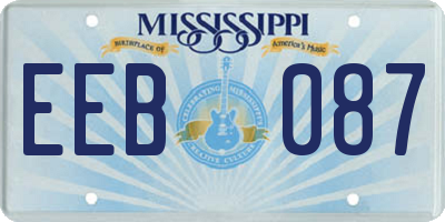 MS license plate EEB087