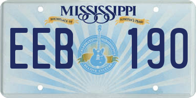 MS license plate EEB190