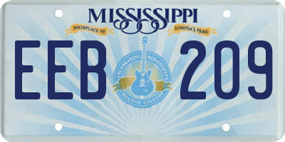 MS license plate EEB209