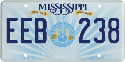 MS license plate EEB238