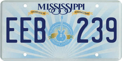 MS license plate EEB239