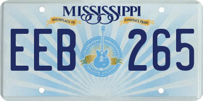 MS license plate EEB265