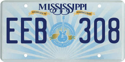 MS license plate EEB308