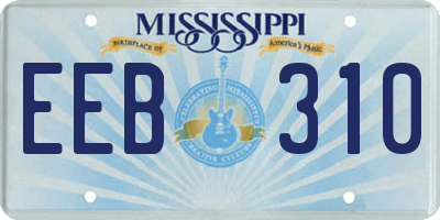 MS license plate EEB310