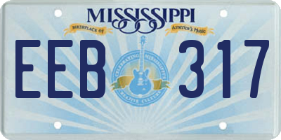 MS license plate EEB317