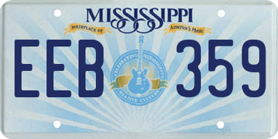 MS license plate EEB359