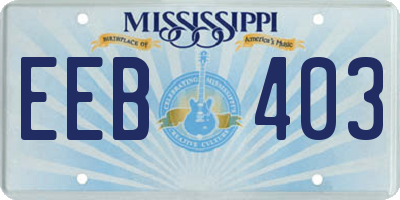 MS license plate EEB403